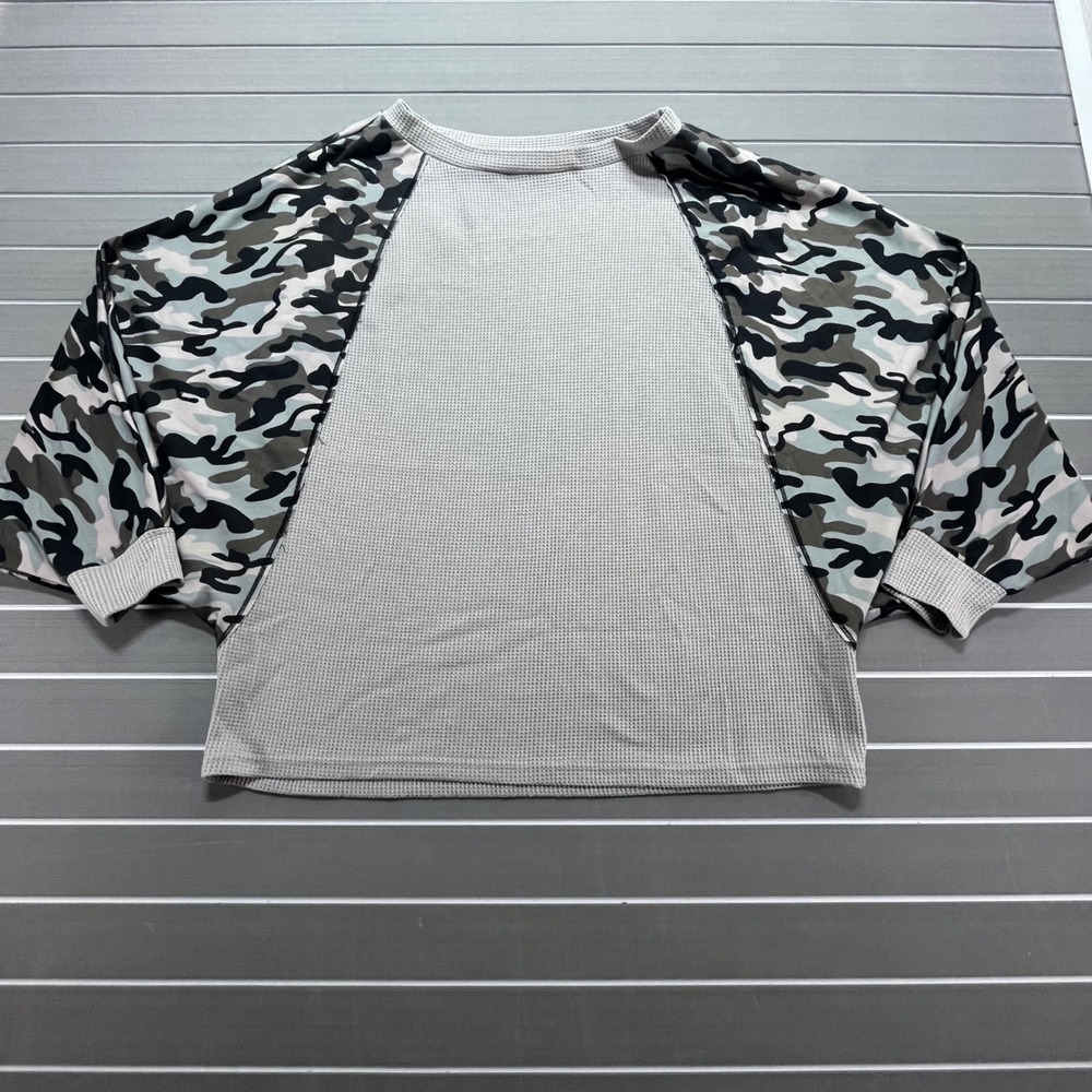 Womens Camouflage Raglan‎ Thermal Long Sleeve Top Size L